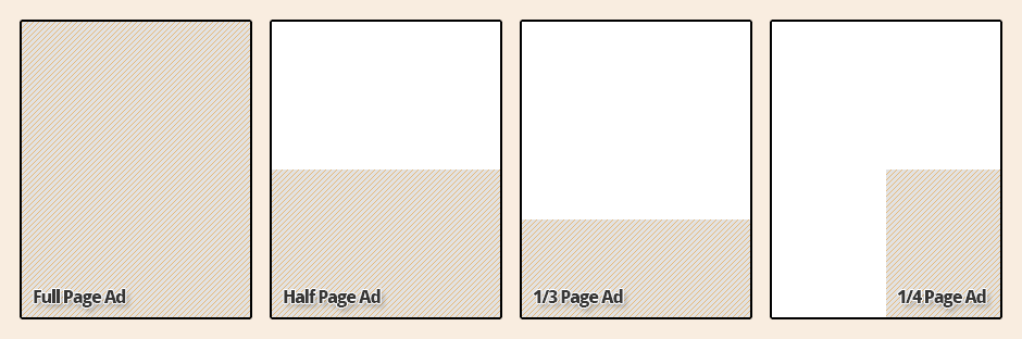 Advertisement Sizes for the Diverse Edmonton Magazine, Print Edition
